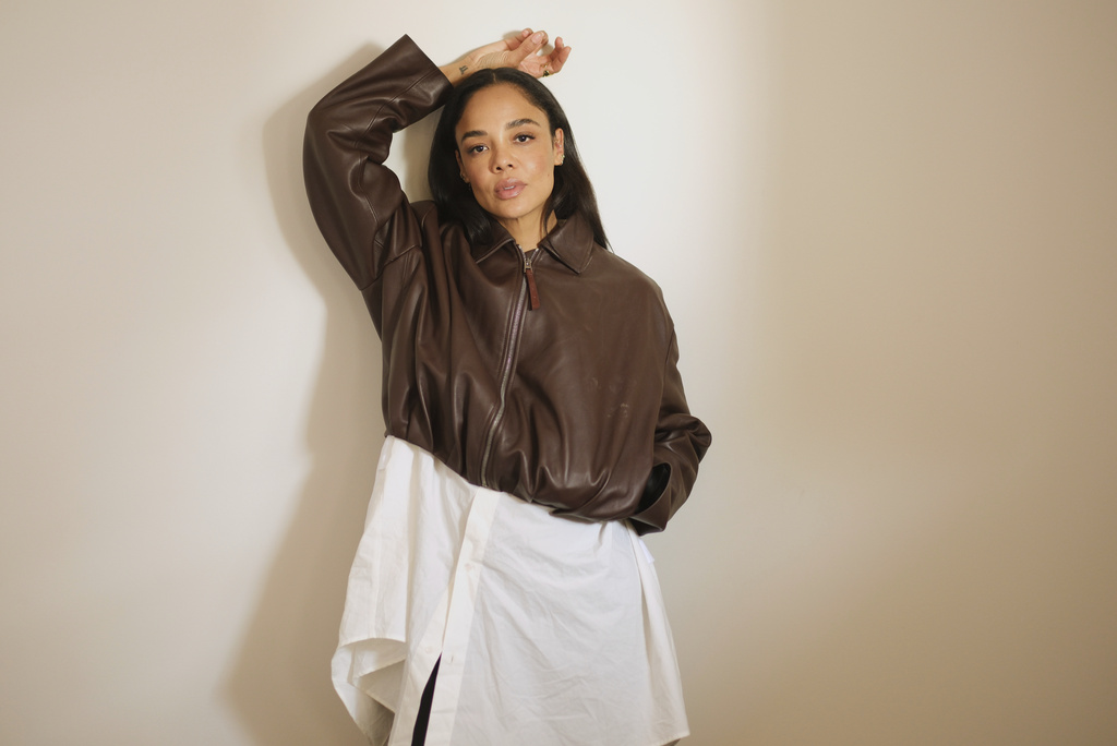 Actor Tessa Thompson poses for a portrait to promote the film "Hedda" during the Toronto International Film Festival on Sept. 8, 2025, in Toronto. (AP Photo/Chris Pizzello)