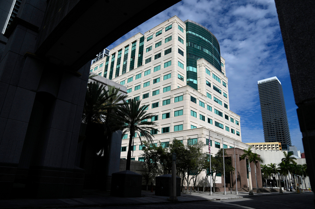 FILE - The James Lawrence King Federal Justice Building in seen in Miami, Dec. 4, 2023. (AP Photo/Rebecca Blackwell, File)