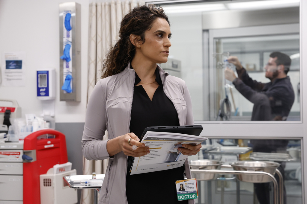 This image released by HBO Max shows Sepideh Moafi in a scene from "The Pitt." (Warrick Page/HBO Max via AP)