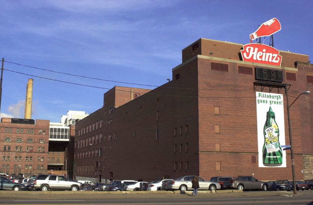 FILE - The H.J Heinz Co. headquarters is seen on Pittsburgh's northside on Friday, Nov. 9, 2001. (AP Photo/Keith Srakocic, File)