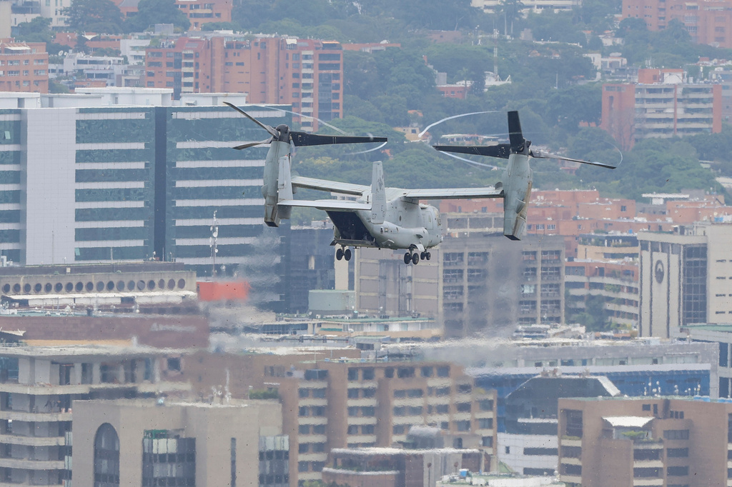 U.S. Embassy holds emergency and air evacuation drill in Caracas, Venezuela, Saturday, May 23, 2026. (AP Photo/Pedro Mattey)