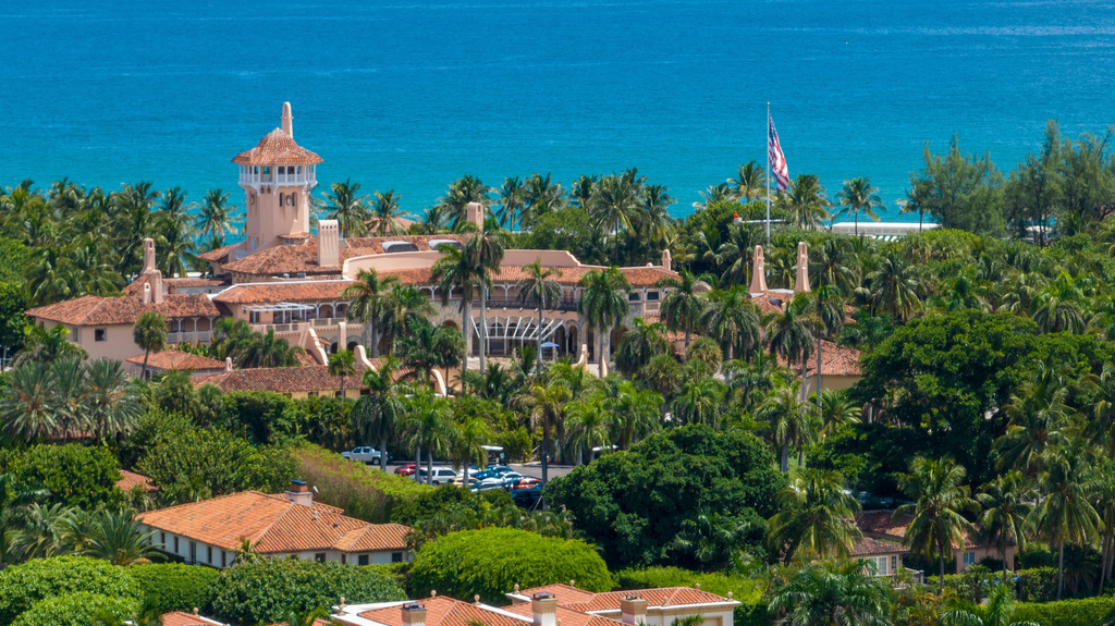 FILE - An aerial view of President Donald Trump's Mar-a-Lago club in Palm Beach, Fla., on Aug. 31, 2022. (AP Photo/Steve Helber, File)