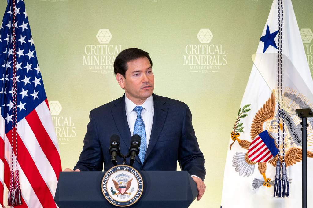 Secretary of State Marco Rubio speaks during the Critical Minerals Ministerial meeting at the State Department, Wednesday, Feb. 4, 2026 in Washington. (AP Photo/Kevin Wolf)