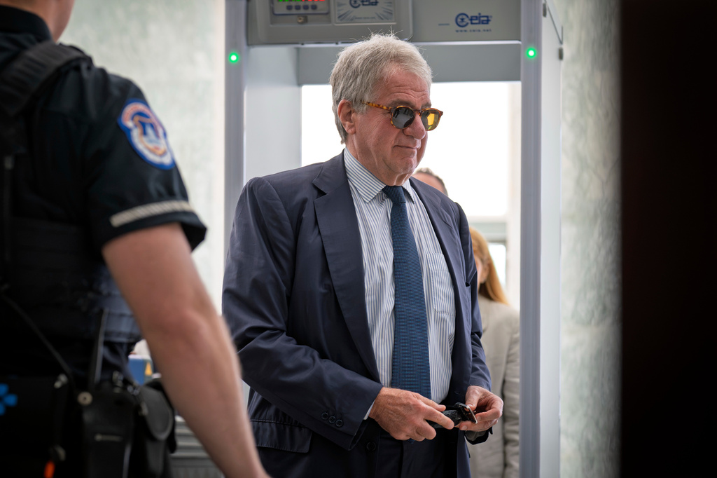 FILE - Leon Black, a billionaire who was close with Jeffrey Epstein, arrives for a closed-door interview with the House Oversight Committee at the Capitol in Washington, June 26, 2026. (AP Photo/J. Scott Applewhite, File)