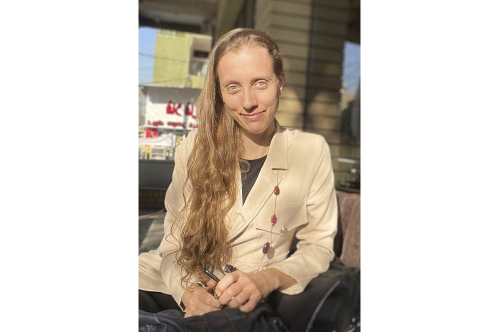 U.S. journalist Shelly Kittleson poses for a photo, March 25, 2025, in a cafe in Baghdad, Iraq. (AP Photo)