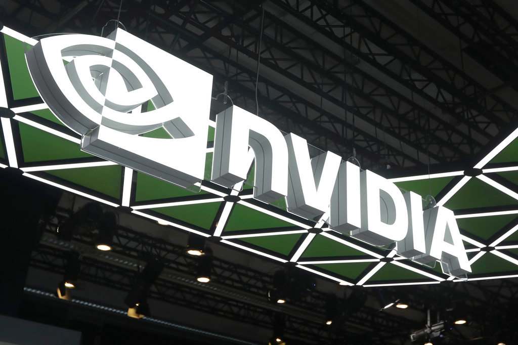FILE - A logo of Nvidia is displayed at at the Computex Taipei exhibition, one of the world's largest computer and technology expos, in Taipei, Taiwan, Wednesday, June 3, 2026. (AP Photo/Chiang Ying-ying, File)