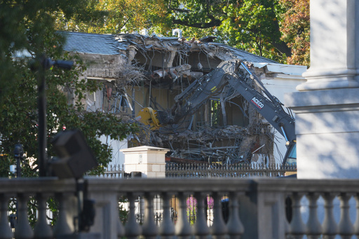Work begins on the demolition of a part of the East Wing of the White House, Monday, Oct. 20, 2025, in Washington, before construction of a new ballroom. (AP Photo/Evan Vucci) Work begins on the demolition of a part of the East Wing of the White House, Monday, Oct. 20, 2025, in Washington, before construction of a new ballroom. (AP Photo/Evan Vucci)