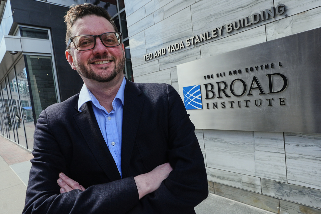 Benjamin Neale, co-director of the Stanley Center for Psychiatric Research, poses for a portrait at the Broad Institute, Tuesday, March 17, 2026, in Cambridge, Mass. (AP Photo/Charles Krupa)