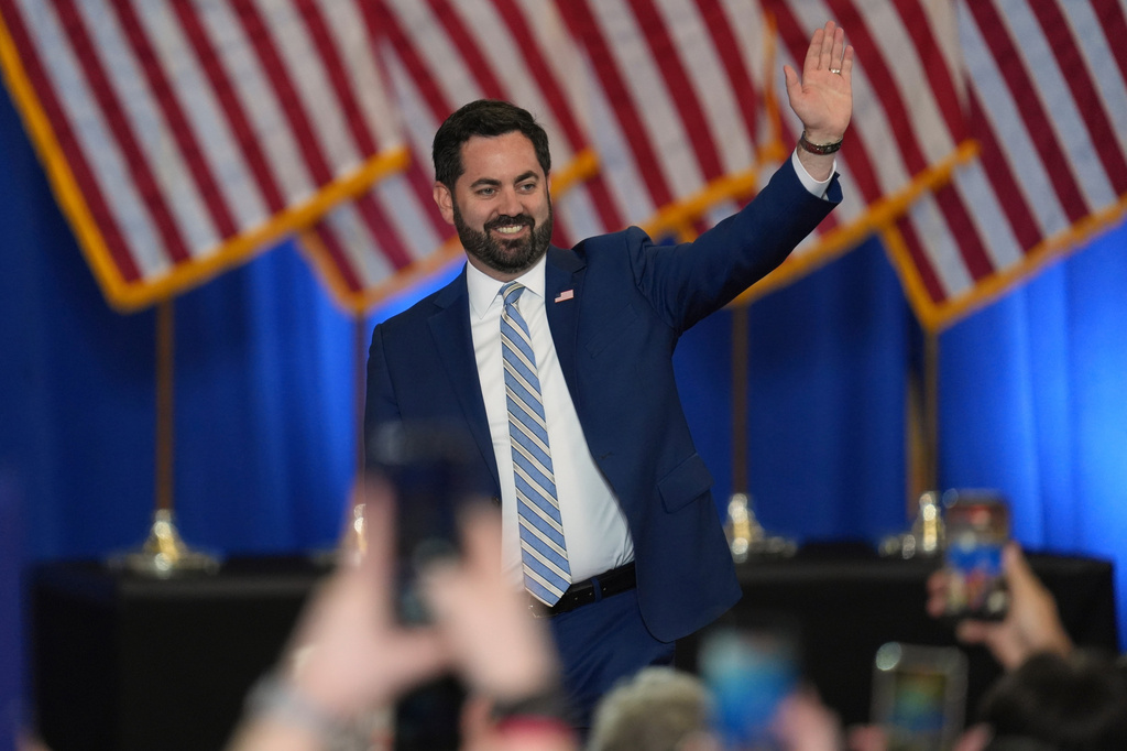 Rep. Mike Lawler, R-N.Y., speaks before President Donald Trump during a Fighting For American Workers event, Friday, May 22, 2026, in Suffern, N.Y. (AP Photo/Ryan Murphy)