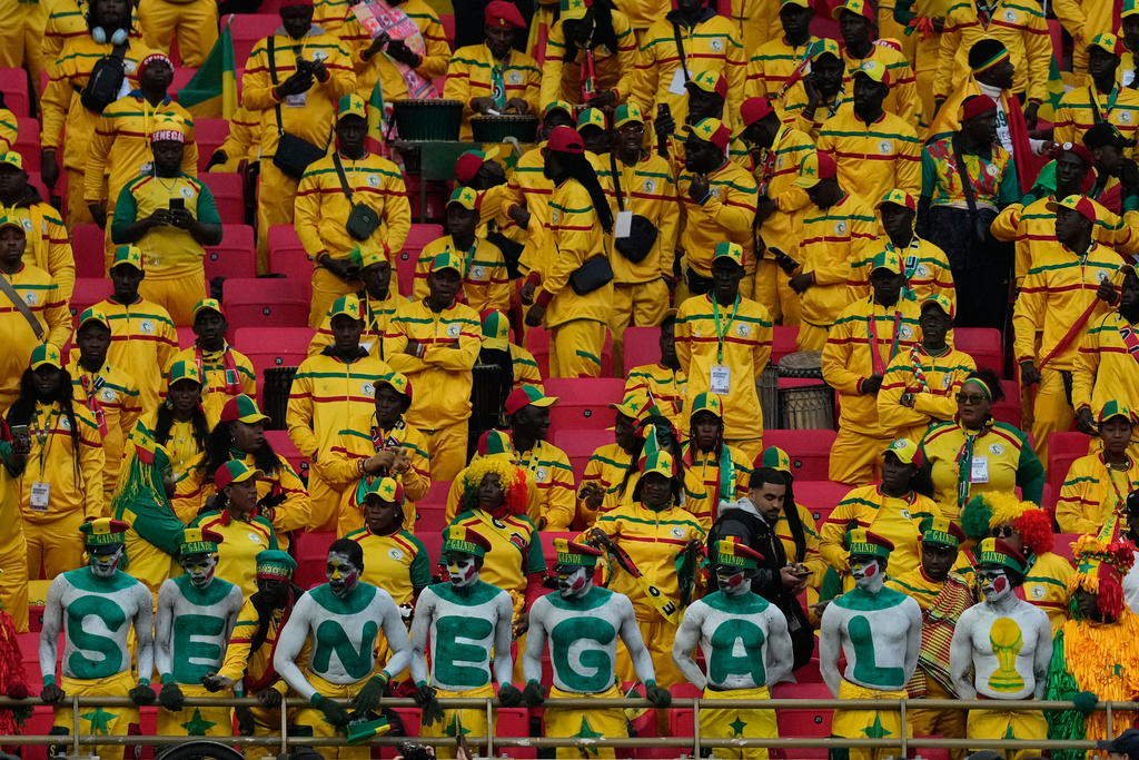 Senegal fans wait for the Africa Cup of Nations final soccer match between Senegal and Morocco, in Rabat, Morocco, Sunday, Jan. 18, 2026. (AP Photo/Mosa'ab Elshamy)