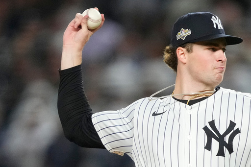 New York Yankees pitcher Cam Schlittler delivers against the Boston Red Sox during the eighth inning of Game 3 of an American League wild-card baseball playoff series, Thursday, Oct. 2, 2025, in New York. (AP Photo/Yuki Iwamura) New York Yankees pitcher Cam Schlittler delivers against the Boston Red Sox during the eighth inning of Game 3 of an American League wild-card baseball playoff series, Thursday, Oct. 2, 2025, in New York. (AP Photo/Yuki Iwamura)