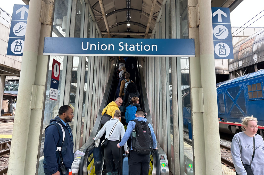 Union Station is seen Friday, March 27, 2026, in Washington. (AP Photo/Bill Barrow)