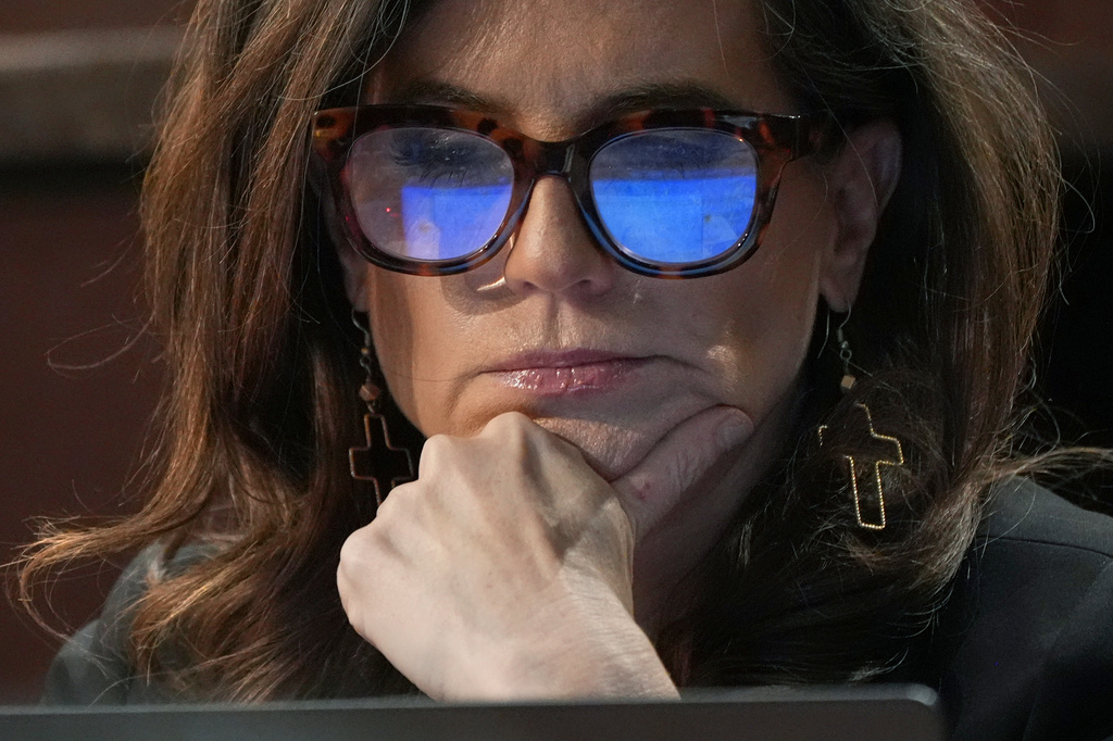 Rep. Nancy Mace, R-S.C., listens during a House Committee on Oversight and Government Reform markup business meeting about finding former President Bill Clinton and former Secretary of State Hillary Rodham Clinton in contempt of Congress, Wednesday Jan. 21, 2026, on Capitol Hill in Washington. (AP Photo/Jacquelyn Martin)