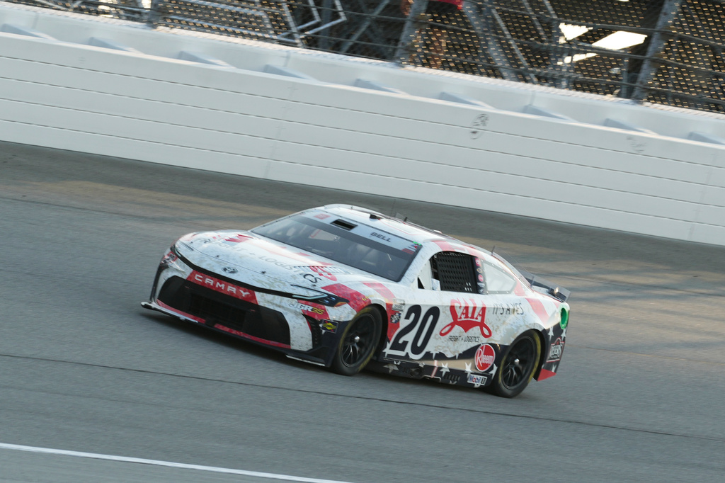 Christopher Bell (20) drives during a NASCAR Cup Series auto race at Chicagoland Speedway in Joliet, Ill., Sunday, July 5, 2026. (AP Photo/Nam Y. Huh)