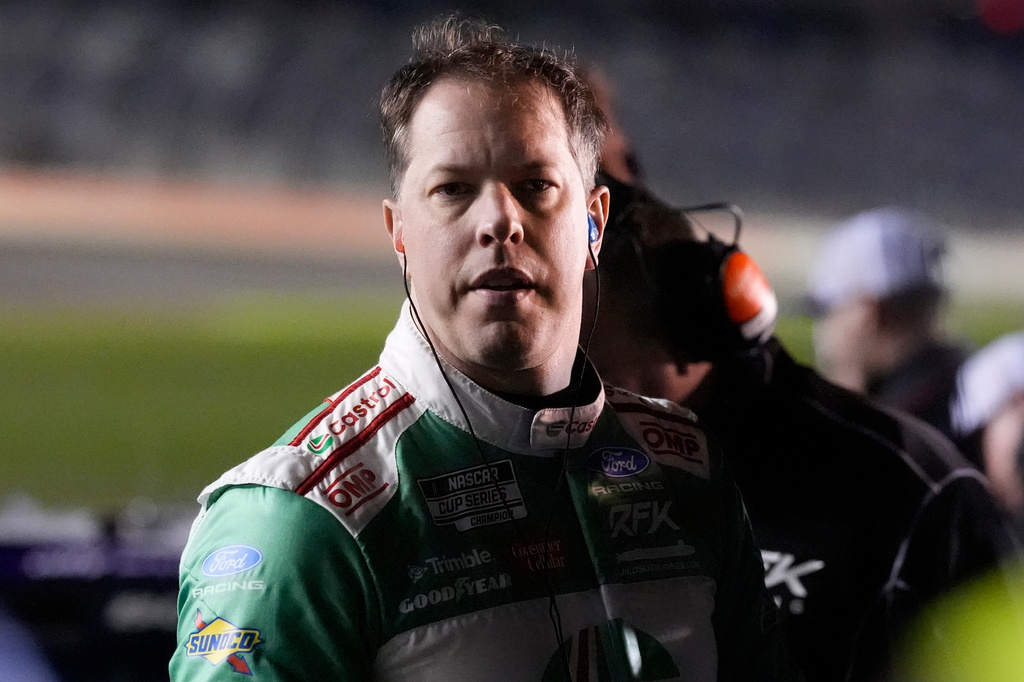 FILE - Brad Keselowski prepares to run during NASCAR Daytona 500 qualifying, Wednesday, Feb. 11, 2026, in Daytona, Fla. (AP Photo/Mike Stewart, File)