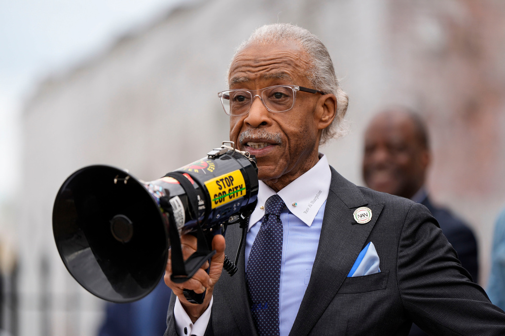 FILE - The Rev. Al Sharpton speaks ahead of the 61st Bloody Sunday Anniversary march, March 8, 2026, in Selma, Ala. (AP Photo/Mike Stewart, File)