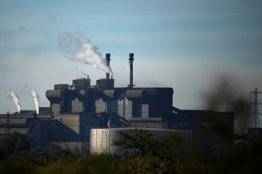 FILE - The ArcelorMittal steel plant sits in Fos-sur-Mer, southern France, Monday, Nov. 7, 2022.(AP Photo/Daniel Cole, File)