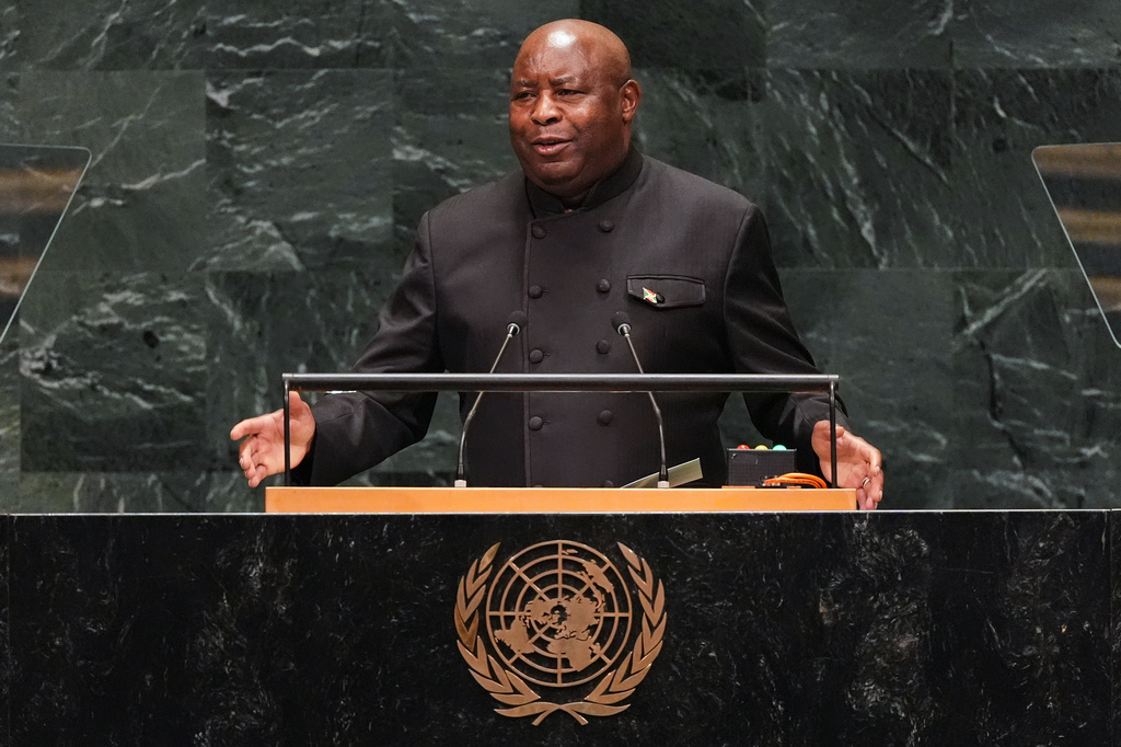 Burundi's President Evariste Ndayishimiye speaks during the 81st session of the United Nations General Assembly at United Nations headquarters, Wednesday, Sept. 23, 2026. (AP Photo/Heather Khalifa)