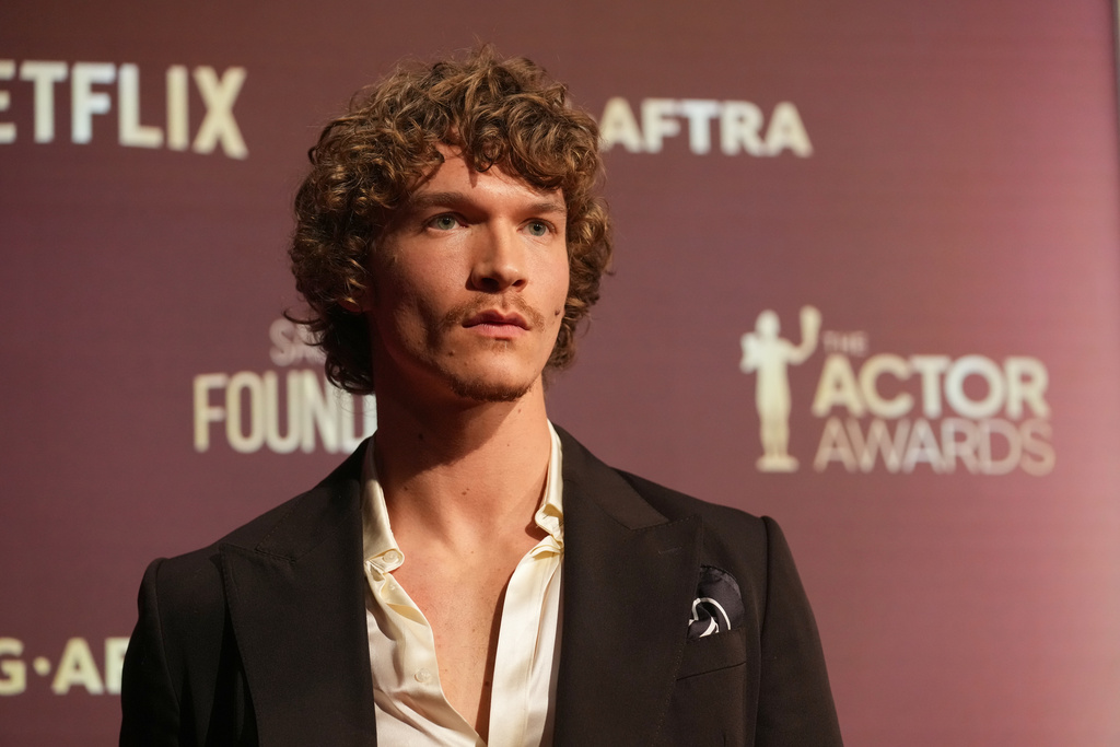 FILE - Connor Storrie poses during the nominations announcement for the 32nd Annual Actor Awards, Jan. 7, 2026, in Los Angeles. (AP Photo/Chris Pizzello, File)
