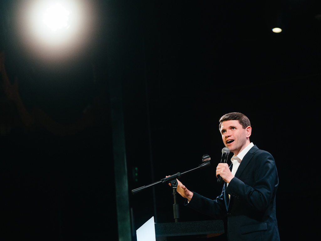 FILE - James Talarico, a Texas Democratic primary candidate for U.S. Senate, speaks during an event in San Antonio, Texas on Sunday, March 1, 2026. (AP Photo/Brenda Bazán, File)