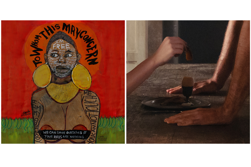 This combination of images show album art for "To Whom This May Concern" by Jill Scott, left, and "Wuthering Heights" by Charli xcx. (The Orchard/Atlantic via AP)