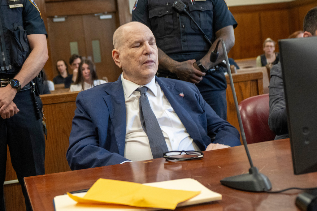 Harvey Weinstein appears in Manhattan criminal court, Tuesday, April 14, 2026, in New York. (Steven Hirsch/New York Post via AP, Pool)