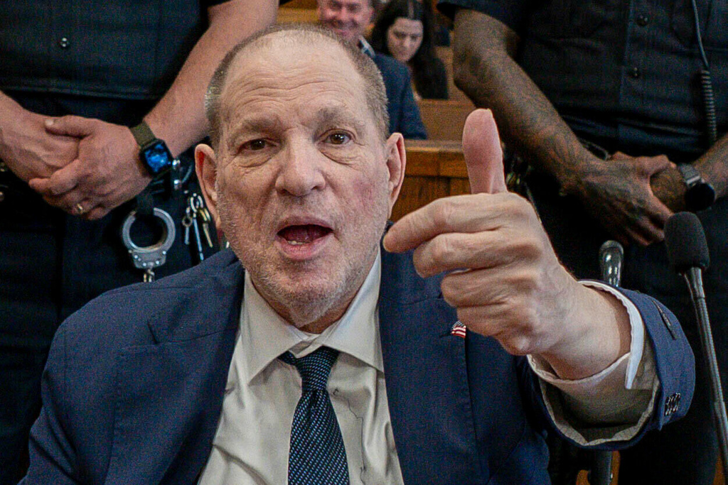 FILE - Harvey Weinstein appears in state court in Manhattan for his retrial, June 11, 2025, in New York. (Steven Hirsch /New York Post via AP, Pool, File)