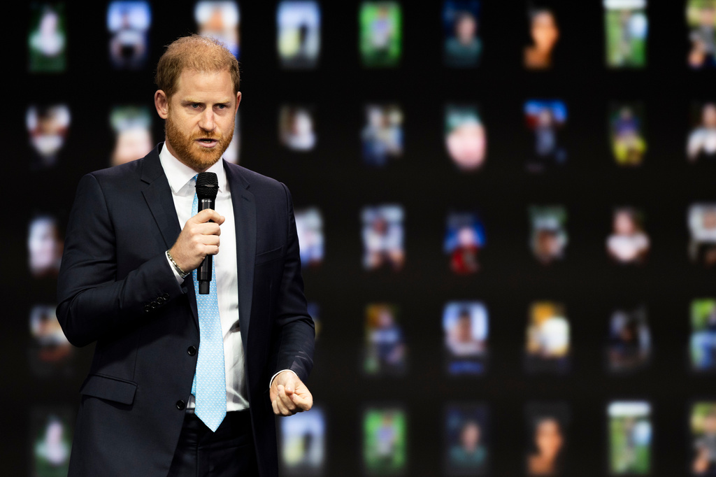 Prince Harry, Duke of Sussex talks on stage during the Clinton Global Initiative, Wednesday, Sept. 23, 2026, in New York. (AP Photo/Ishika Samant)