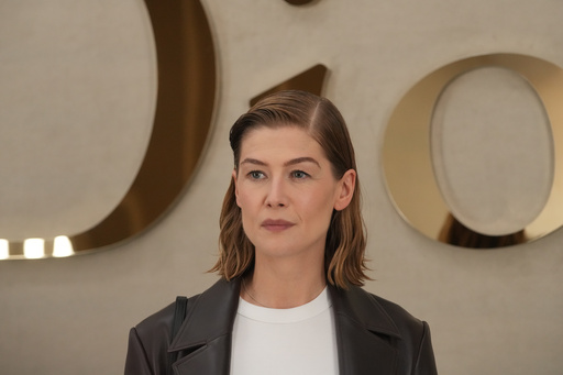 Rosamund Pike poses before the Dior Spring/Summer 2026 collection presented in Paris, Wednesday, Oct. 1, 2025. (AP Photo/Thibault Camus) Rosamund Pike poses before the Dior Spring/Summer 2026 collection presented in Paris, Wednesday, Oct. 1, 2025. (AP Photo/Thibault Camus)