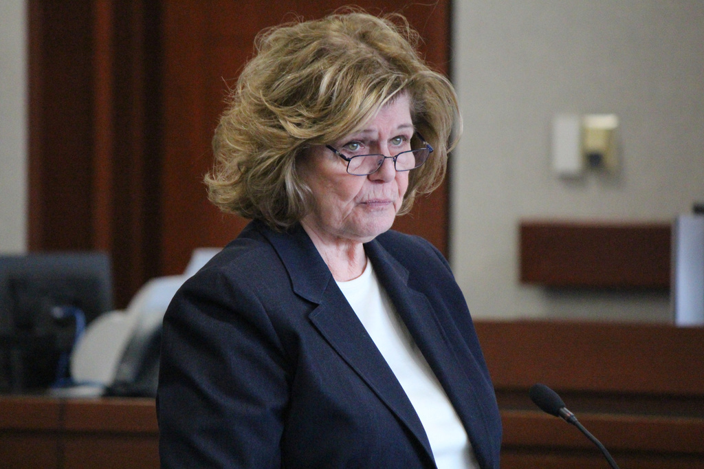 Defense attorney Margaret Jansch gives closing arguments in court during Jason Eaton's trial in Burlington, Vt., Monday, Sept. 21, 2026. (Paul Heintz/The Boston Globe via AP, Pool)