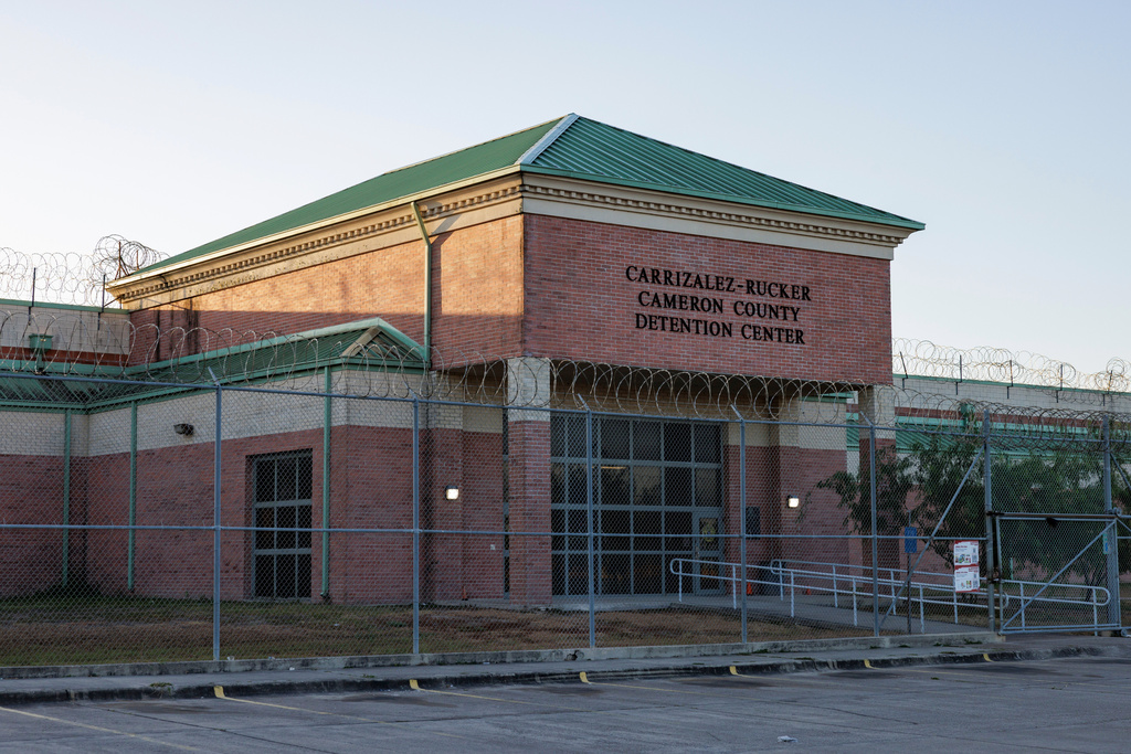 The Carrizalez-Rucker Cameron County Detention Center, where Immigration and Customs Enforcement officer Christian Castro was held, is shown in Brownsville, Texas on Thursday, Aug. 27, 2026. (AP Photo/Michael Gonzalez)