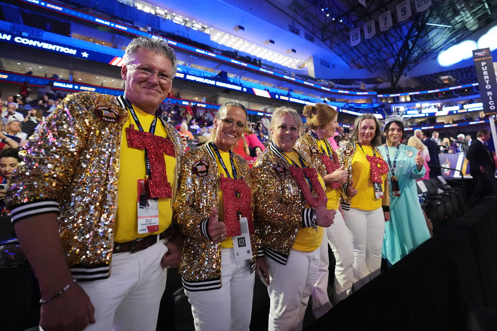 People arrive at the Republican convention Wednesday, Sept. 9, 2026, in Dallas. (AP Photo/Alex Brandon)