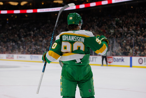 Minnesota Wild left wing Marcus Johansson celebrates scoring during the first period of an NHL hockey game against the Utah Mammoth, Saturday, Oct. 25, 2025, in St. Paul, Minn. (AP Photo/Bailey Hillesheim) Minnesota Wild left wing Marcus Johansson celebrates scoring during the first period of an NHL hockey game against the Utah Mammoth, Saturday, Oct. 25, 2025, in St. Paul, Minn. (AP Photo/Bailey Hillesheim)