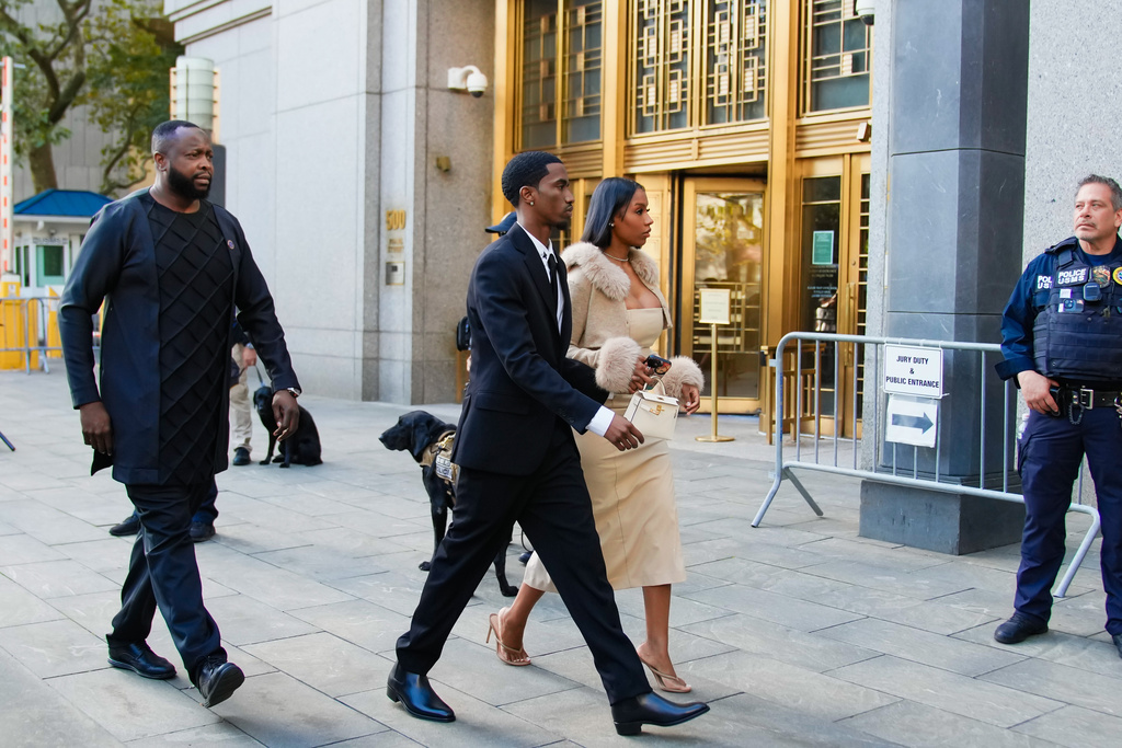 Christian Combs, Sean "Diddy" Combs' son, arrives to the Manhattan federal court for the sentencing of Sean "Diddy" Combs in New York, Friday, Oct. 3, 2025. (AP Photo/Eduardo Munoz Alvarez)