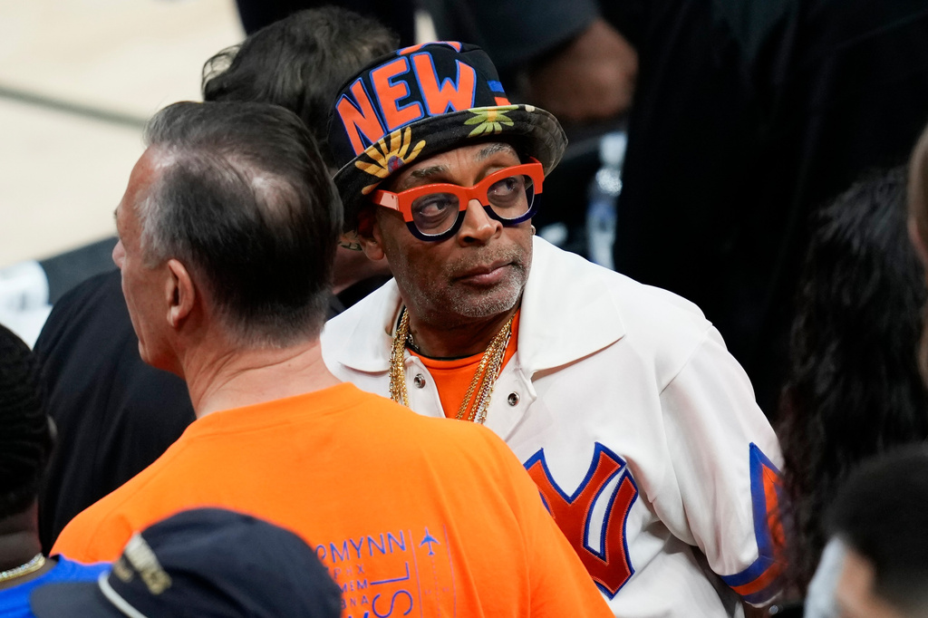 Filmmaker Spike Lee arrives prior to Game 1 of the NBA Finals basketball series between the New York Knicks and the San Antonio Spurs, Wednesday, June 3, 2026, in San Antonio. (AP Photo/David J. Phillip)