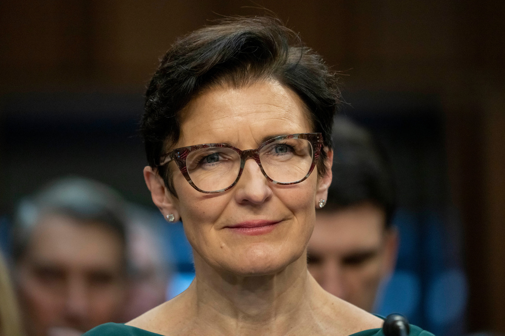 FILE - Jane Fraser, CEO, Citigroup, listens during a Senate Banking, Housing, and Urban Affairs Committee oversight hearing to examine Wall Street firms on Capitol Hill, Wednesday, Dec. 6, 2023 in Washington. (AP Photo/Alex Brandon, File)