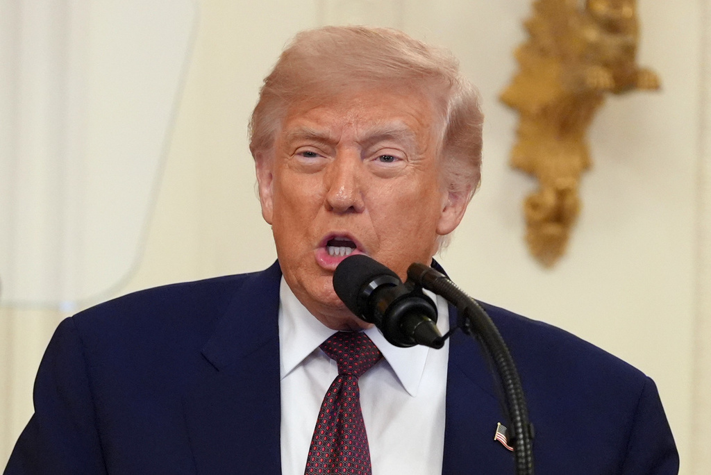 President Donald Trump speaks during a Medal of Honor ceremony in the East Room of the White House, Thursday, June 18, 2026, in Washington. (AP Photo/Jacquelyn Martin)