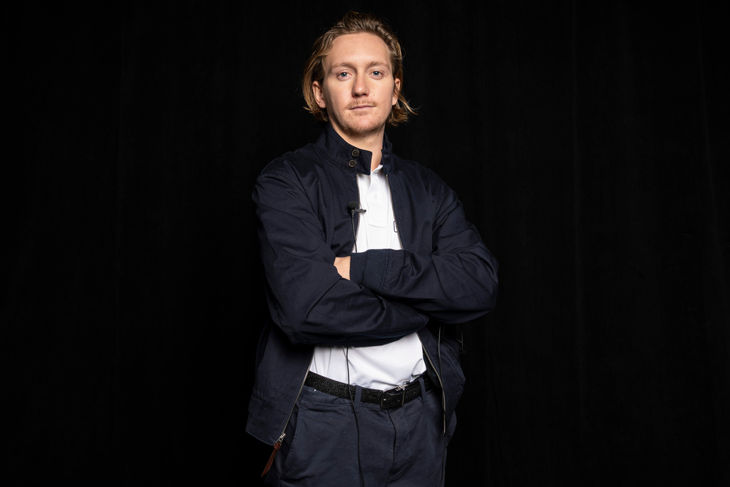 FILE - Olympic hopeful U.S. snowboarder, Red Gerard, poses for a photo at Team USA Media Summit, on Oct. 28, 2025, in New York. (AP Photo/Yuki Iwamura, File)
