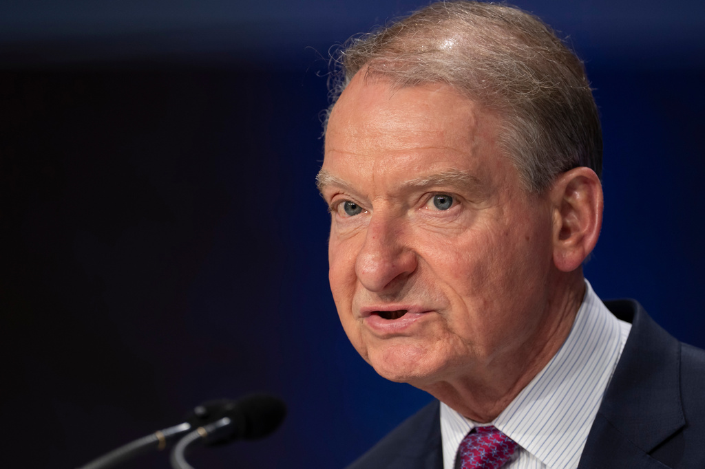 FILE - Paul Atkins, Chairman of the U.S. Securities and Exchange Commission, speaks during a closing bell ceremony at the Nasdaq MarketSite, Dec. 2, 2025, in New York. (AP Photo/Yuki Iwamura, File)