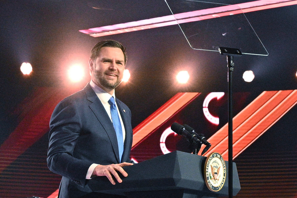Vice President JD Vance speaks during Turning Point USA's AmericaFest 2025, Sunday, Dec. 21, 2025, in Phoenix. (AP Photo/Jon Cherry)