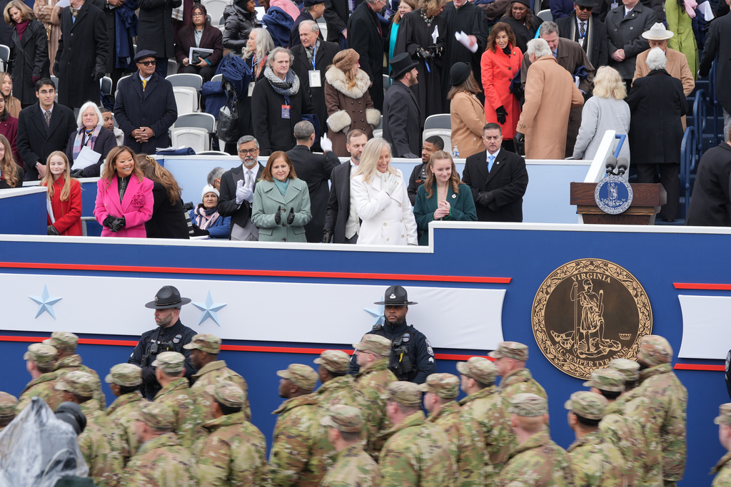 Gov. Abigail Spanberger attends an inaugural ceremony after she was sworn in as Virginia's first female governor, at the Capitol in Richmond Va., Saturday, Jan. 17, 2026.(AP Photo/Stephanie Scarbrough)