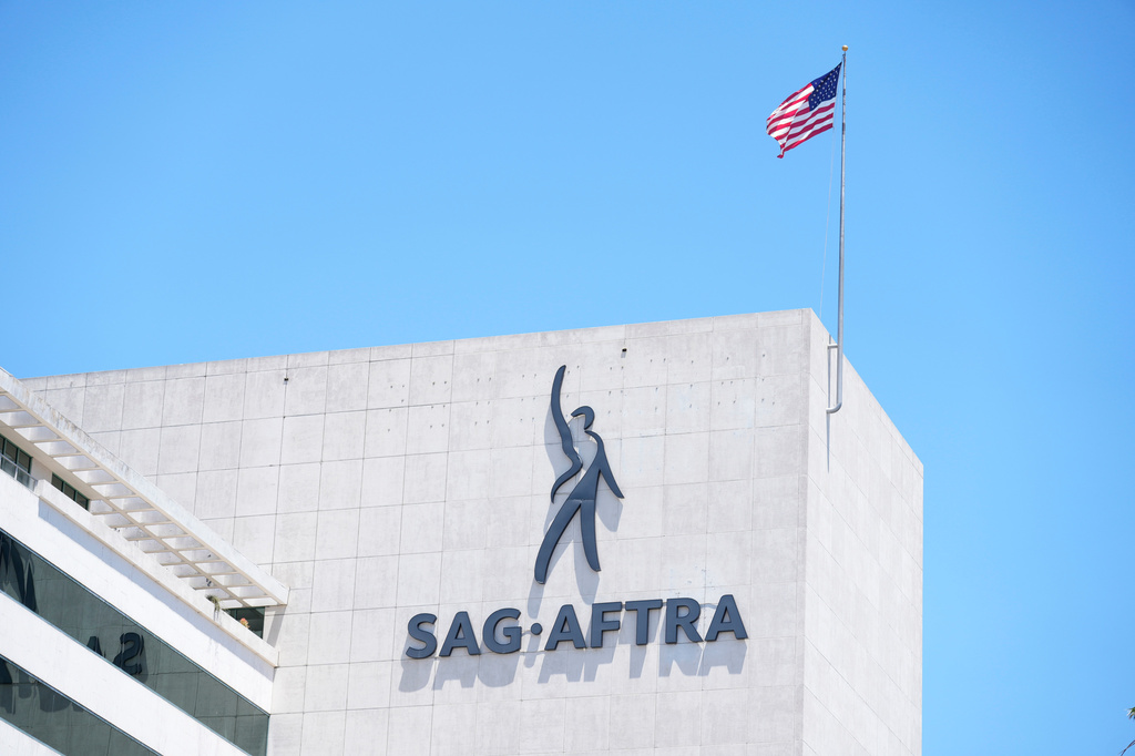 FILE - The SAG-AFTRA building is pictured following a press conference announcing a strike by The Screen Actors Guild-American Federation of Television and Radio Artists on July, 13, 2023, in Los Angeles. (AP Photo/Chris Pizzello, File)