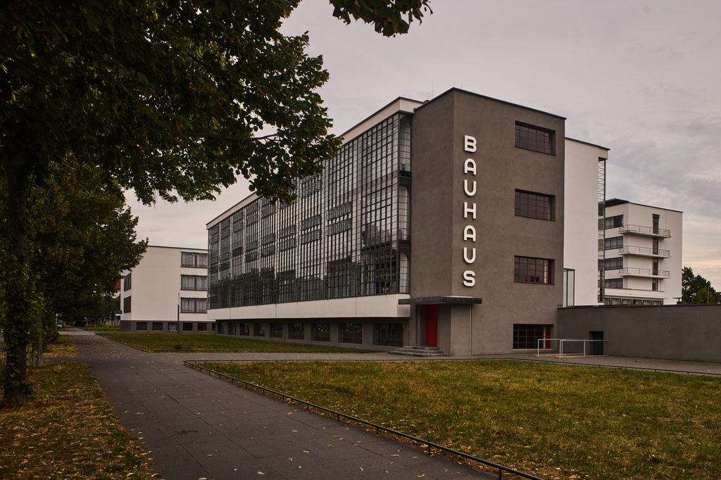 The main building of the former Bauhaus design school, which was called an "aberration of modernism" by Germany's far-right Alternative for Germany party, photographed in Dessau, Germany, Aug. 17, 2026. (AP Photo/Markus Schreiber)