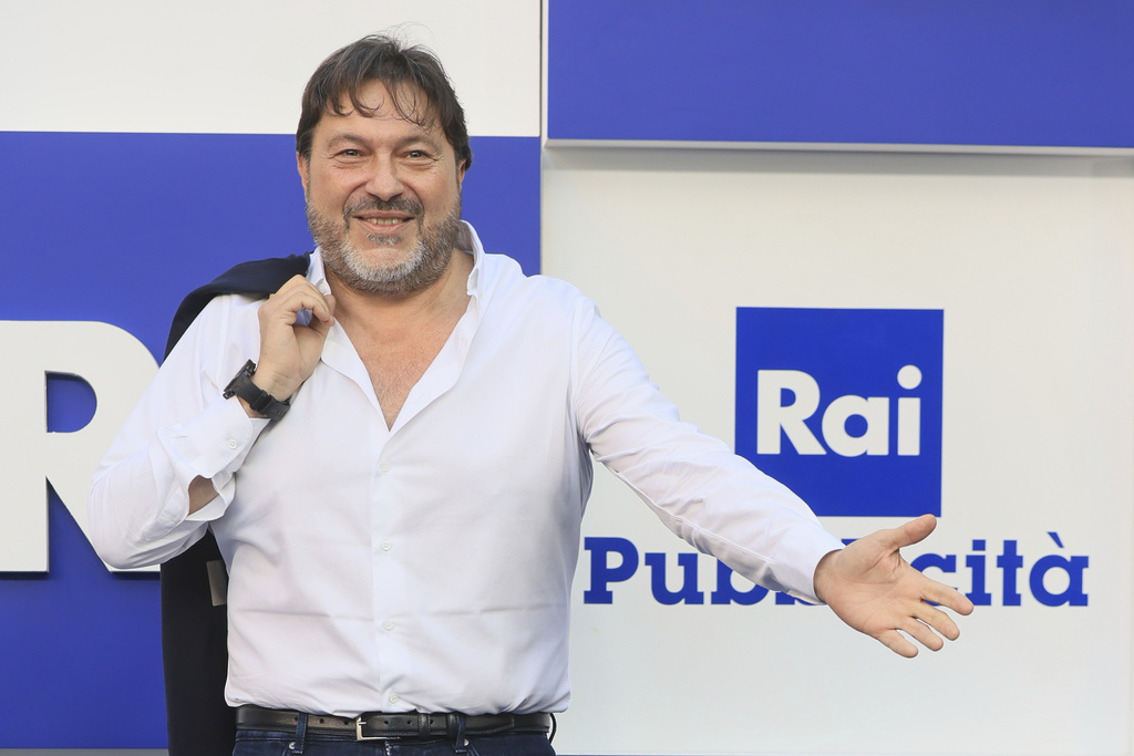Investigative journalist Sigfrido Ranucci attends the presentation of the state television RAI schedules, in Naples, Italy, July 8, 2023. (Stefano Colarieti/LaPresse via AP)