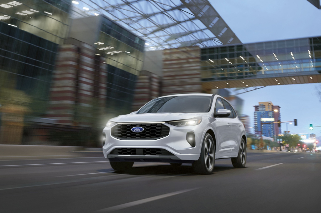 This photo provided by Ford shows the Escape, which is in its last year of production. The small SUV offers comfortable seating, a smooth ride quality, and easy-to-use controls as well as hybrid and plug-in powertrain options. (Courtesy of Ford Motor Co. via AP)