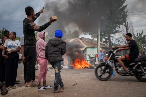 People protest in the streets of Arusha, Tanzania, on election day Wednesday, Oct. 29, 2025. (AP Photo/str) People protest in the streets of Arusha, Tanzania, on election day Wednesday, Oct. 29, 2025. (AP Photo/str)