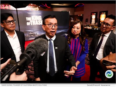IMAGE CAPTION: David Duong, founder of California Waste Solutions and the subject of "The King of Trash," speaks with members of the press during a documentary event. The film tells the story of Duong and his family's journey from Vietnamese refugees to building a family-owned recycling business serving Oakland and San Jos&eacute;, with environmental operations in Vietnam. | California Waste Solutions will mark its 35th anniversary in 2027. Founded by David Duong in Oakland in 1992, the family-owned business now serves more than 343,000 customers across Oakland and San Jos&eacute;, supported by six Bay Area facilities. Through its subsidiary, Vietnam Waste Solutions, it also operates the Da Phuoc Integrated Waste Treatment Complex near Ho Chi Minh City.
