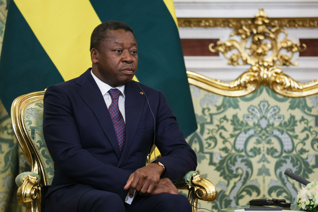 FILE - Togo's President of the Council of Ministers Faure Gnassingbe attends the talks with Russia's President Vladimir Putin at the Kremlin in Moscow, Russia, Wednesday, Nov. 19, 2025. (Ramil Sitdikov/Pool Photo via AP, File)