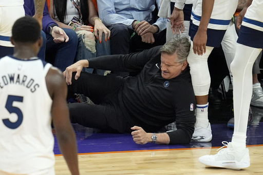 Timberwolves coach Chris Finch to have surgery on knee after sideline collision, AP source says - Vimarsana News