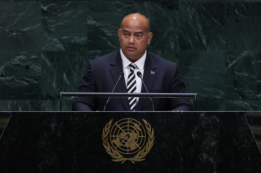 President of Naoero, David Ranibok Adeang addresses the 81st session of the United Nations General Assembly at U.N. headquarters Tuesday, Sept. 22, 2026. (AP Photo/Frank Franklin II)